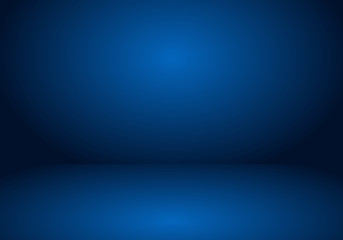Obraz premium Blue Gradient abstract background. Blue template background. Blue empty room studio gradient used for background
