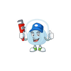 Mascot design concept of breathing mask work as smart Plumber