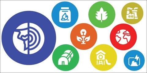 Modern Simple Set of ecology Vector filled Icons