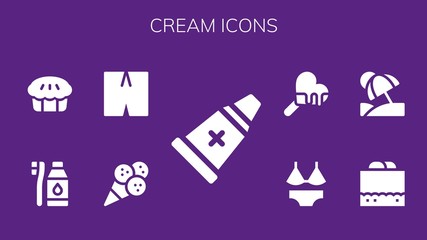 Modern Simple Set of cream Vector filled Icons