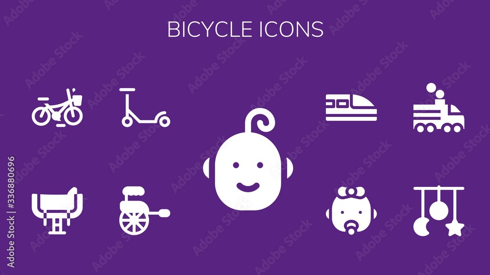 Wall mural bicycle icon set