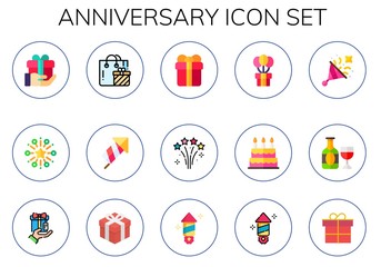 Modern Simple Set of anniversary Vector flat Icons