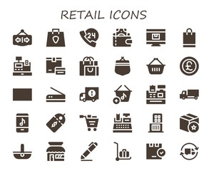 Modern Simple Set of retail Vector filled Icons