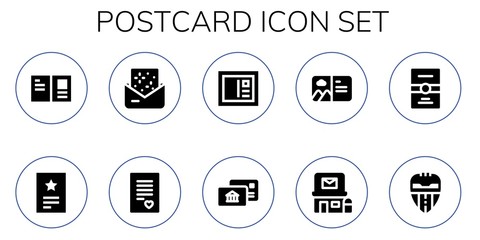 postcard icon set
