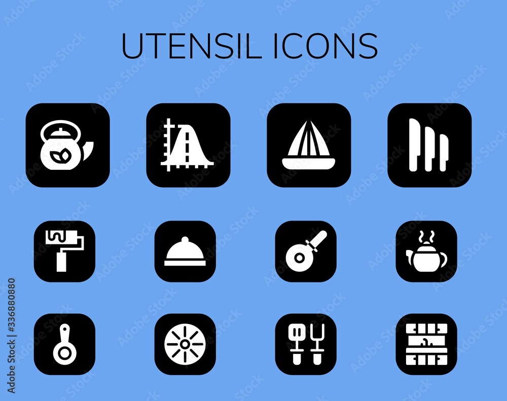 Poster Modern Simple Set of utensil Vector filled Icons