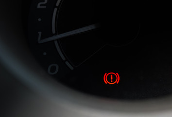 Naklejka premium Symbol for pulling the handbrake on a car