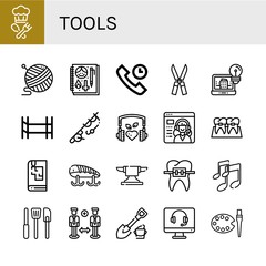 tools simple icons set