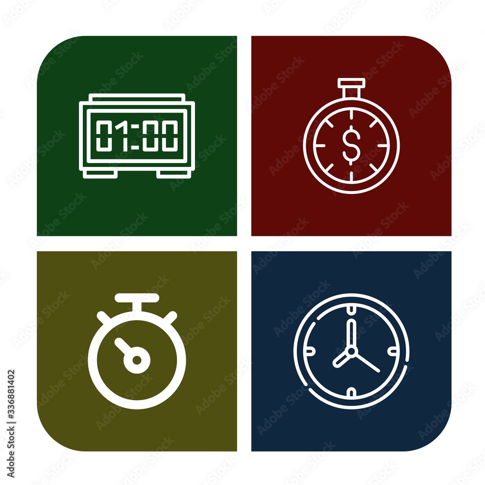 Poster set of timer icons