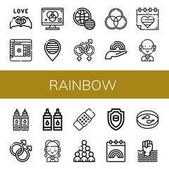 Set of rainbow icons