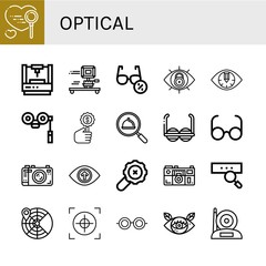 optical icon set
