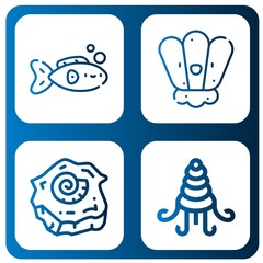 Set of seafood icons
