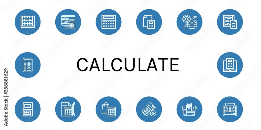 Poster calculate simple icons set