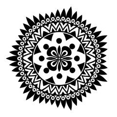 Black andala design of Bohemic ornament indian decoration retro vintage meditation henna ethnic arabic texture and tribal theme Vector illustration