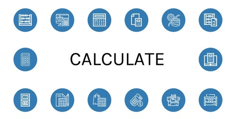 calculate simple icons set