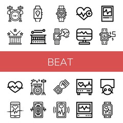 beat simple icons set