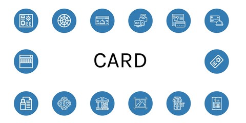 card simple icons set
