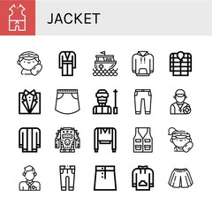 jacket icon set