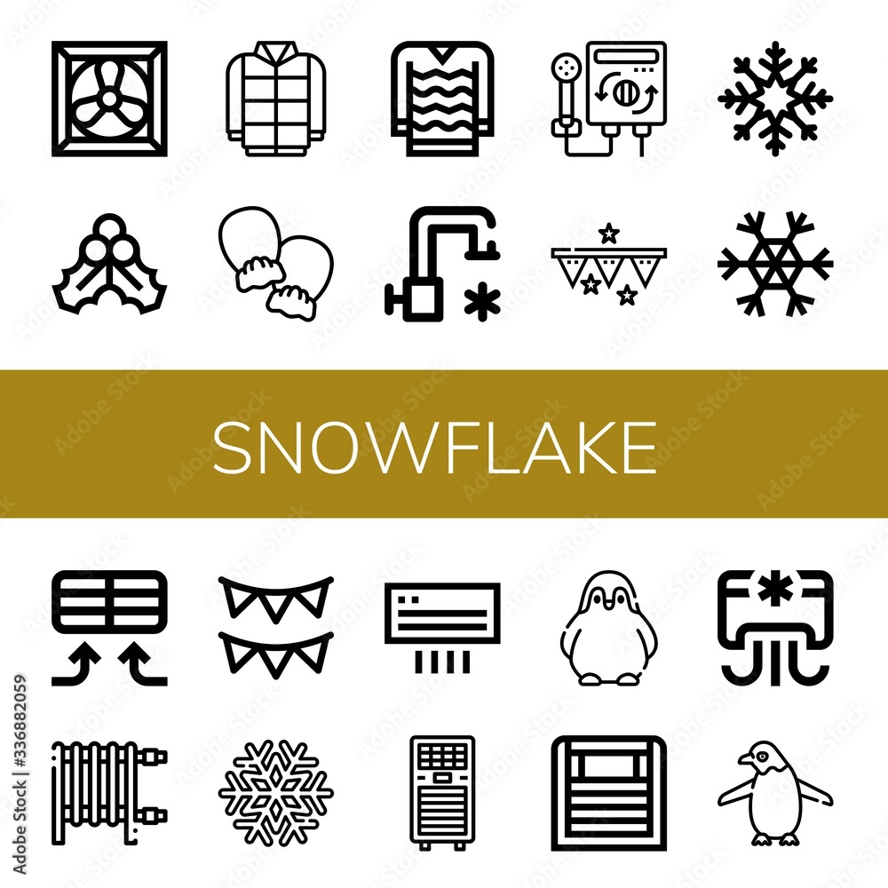 Poster set of snowflake icons