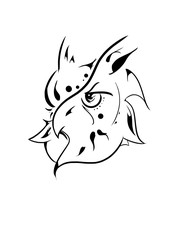 Owl, tribal style. Black on white background (Coruja Tribal)