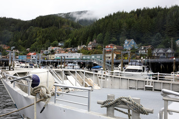 Fototapeta premium Ketchikan, Alaska / USA - August 15, 2019: Ketchikan town, Ketchikan, Alaska, USA