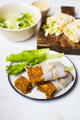 Crispy bread snack or vegan flax seeds flatbreads. Healthy dieting food