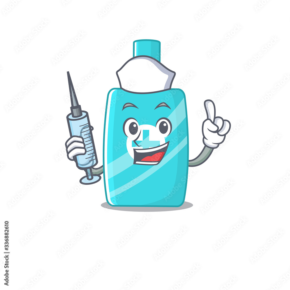 Canvas Prints A nice nurse of ointment cream mascot design concept with a syringe