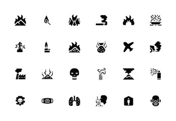Naklejka premium air pollution icon set.