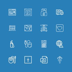 Fototapeta premium Editable 16 interface icons for web and mobile