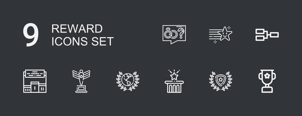Editable 9 reward icons for web and mobile