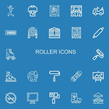 Editable 22 roller icons for web and mobile