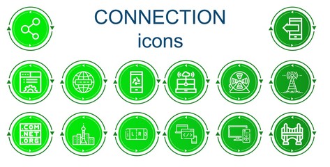 Editable 14 connection icons for web and mobile