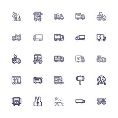 Editable 25 trailer icons for web and mobile