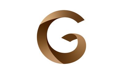 3d golden font letter G