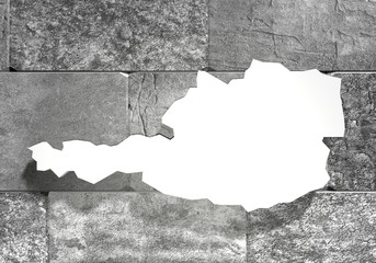 Austria map on concrete wall. 3D rendering