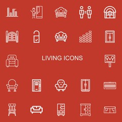 Editable 22 living icons for web and mobile