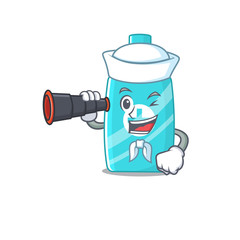 A cartoon icon of ointment cream Sailor with binocular