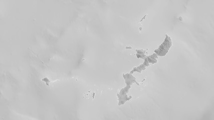 Okinawa, Japan - outlined. Grayscale