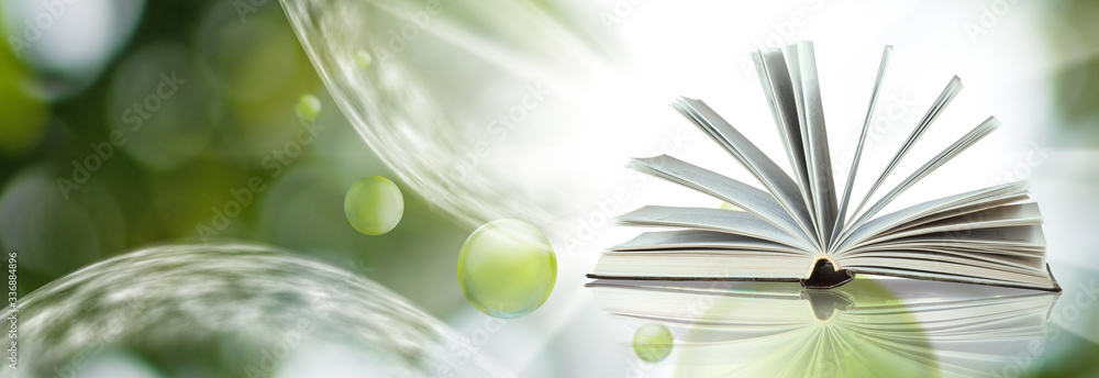 Wall mural abstract image of an open book closeup