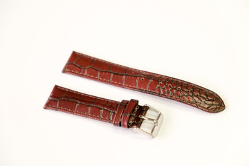leather watch strap object isolate on the white background