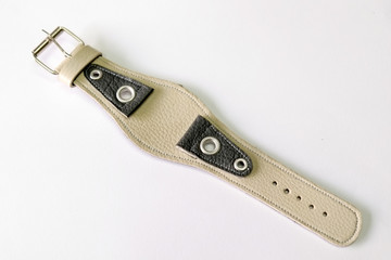 leather watch strap object isolate on the white background