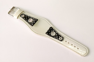 leather watch strap object isolate on the white background