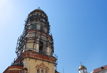 Church of the new Athos monastery Sunny summer day. Abkhazia