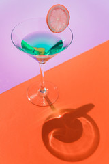 Closeup of decorated cocktail summer drink