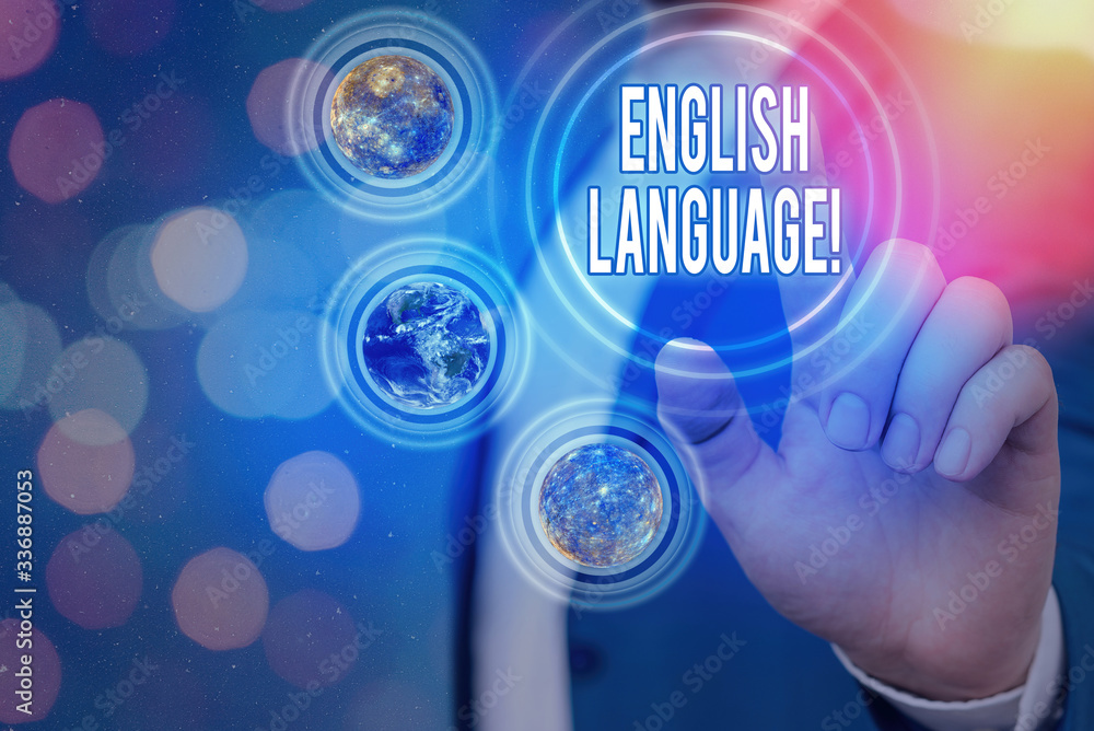Poster text sign showing english language. business photo showcasing third spoken native lang in world afte