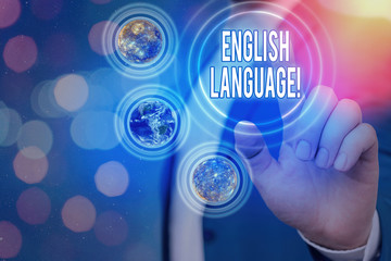 Text sign showing English Language. Business photo showcasing third spoken native lang in world...