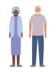 Isolated grandmother and grandfather vector design