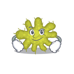 Fototapeta premium A mascot design of bacterium having confident gesture