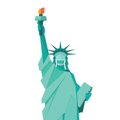 Statue of liberty wearing protective medical mask © siraanamwong