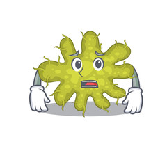 Cartoon design style of bacterium showing worried face
