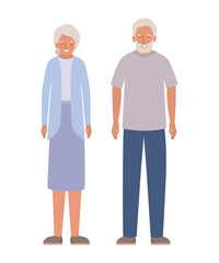 Isolated grandmother and grandfather vector design
